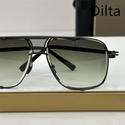Dilta Mach Five Sqaure Pilot Titanium Fashion Women's Men's Sunglass