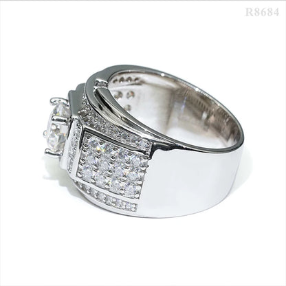 DJMAX Full Moissanite Rings For Men Original 925 Sterling Silver Men and Women's Moissanite Ring