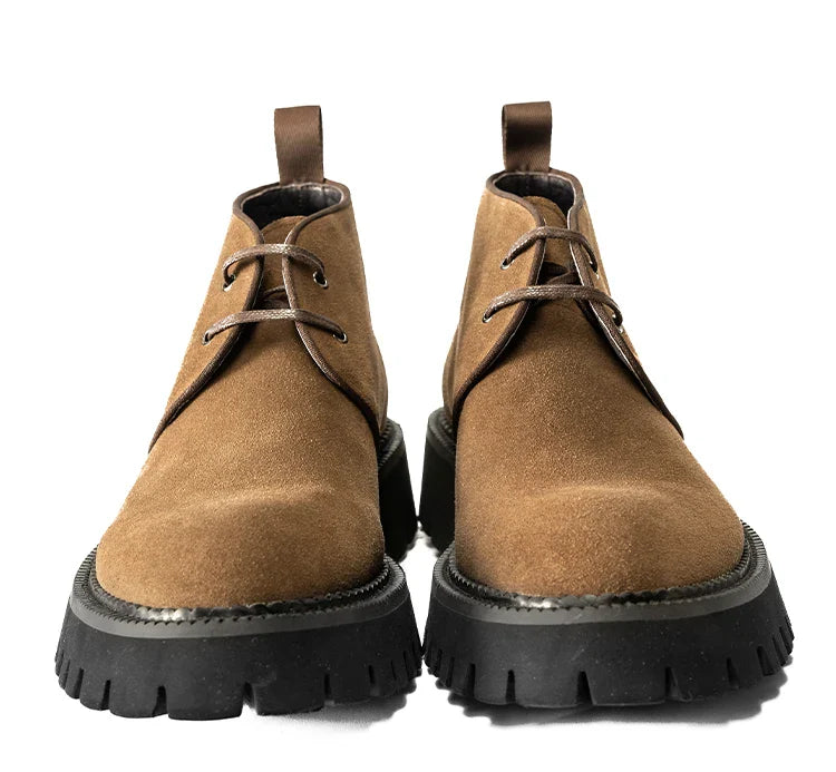 2025 Hanmce Genuine Leather Brohue Ankle Chelsea Boots