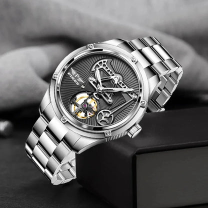 PINDU Watches Oil Pump Design Miyata 8215 Sapphire Mirror Waterproof Luminous Business Men Mechanical Watch