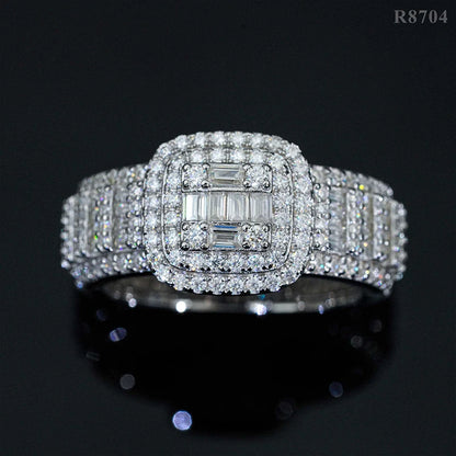 DJMAX Full Moissanite Rings For Men Original 925 Sterling Silver Men and Women's Moissanite Ring