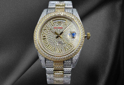 Customized Logo41mm Elegant Men's Sapphire Mirror and Diamond bezel Mechanical Watch