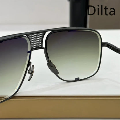 Dilta Mach Five Sqaure Pilot Titanium Fashion Women's Men's Sunglass