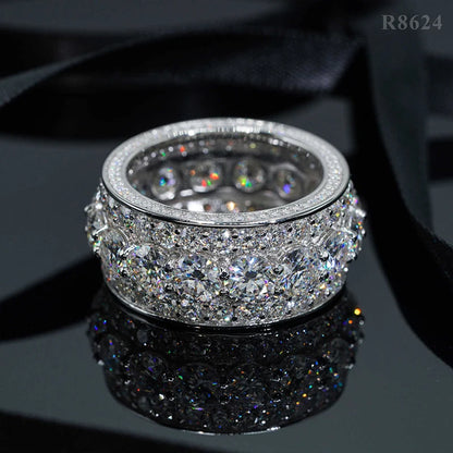 DJMAX Full Moissanite Rings For Men Original 925 Sterling Silver Men and Women's Moissanite Ring