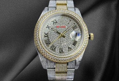 Customized Logo41mm Elegant Men's Sapphire Mirror and Diamond bezel Mechanical Watch