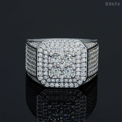 DJMAX Full Moissanite Rings For Men Original 925 Sterling Silver Men and Women's Moissanite Ring