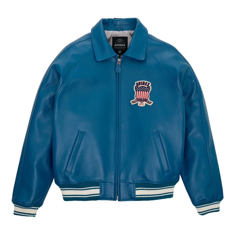 Plus Size Men's Leather Flight Jacket - Casual Sheepskin Coat