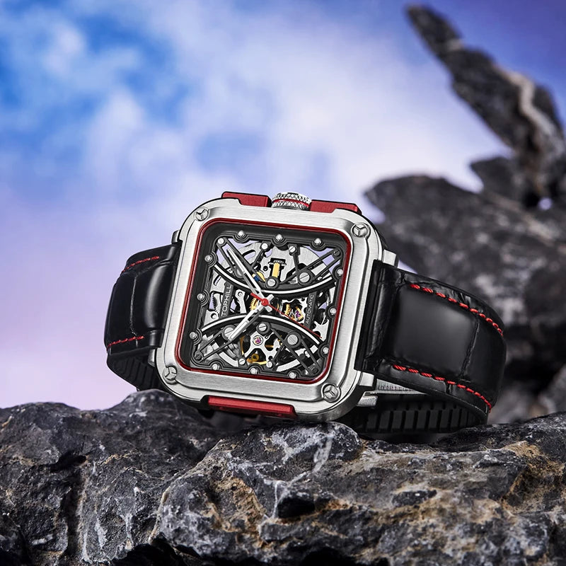 TOPHILL Hollow Men Mechanical Luminous Sapphire Waterproof TUT002 Wristwatch