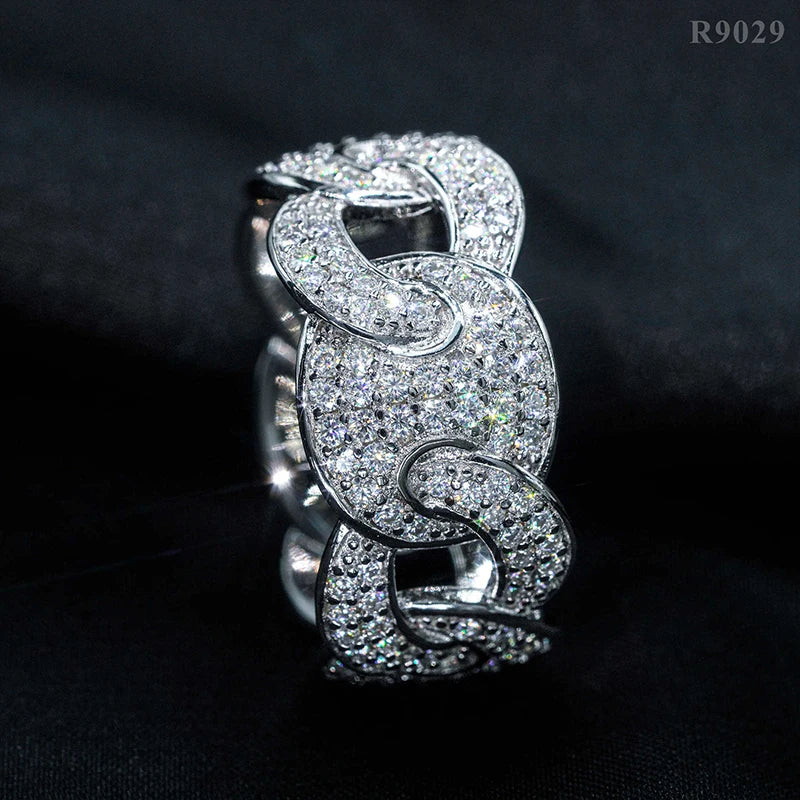 DJMAX Full Moissanite Rings For Men Original 925 Sterling Silver Men and Women's Moissanite Ring