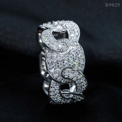 DJMAX Full Moissanite Rings For Men Original 925 Sterling Silver Men and Women's Moissanite Ring