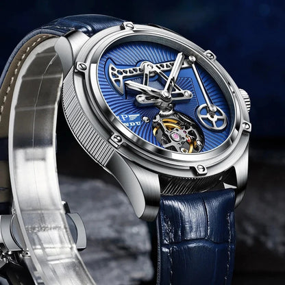 PINDU Watches Oil Pump Design Miyata 8215 Sapphire Mirror Waterproof Luminous Business Men Mechanical Watch