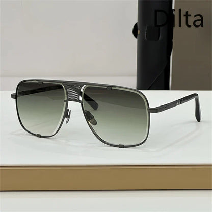 Dilta Mach Five Sqaure Pilot Titanium Fashion Women's Men's Sunglass