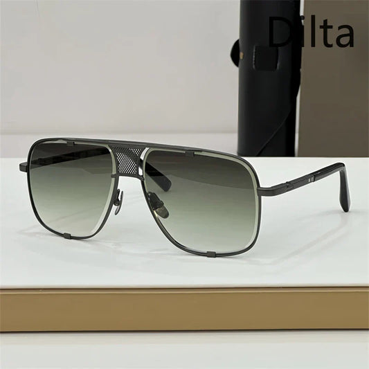 Dilta Mach Five Sqaure Pilot Titanium Fashion Women's Men's Sunglass