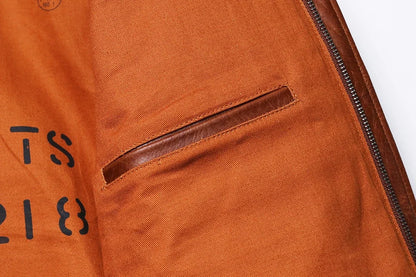 Classical A-2 Natural Cowhide Men's Genuine Leather Jacket