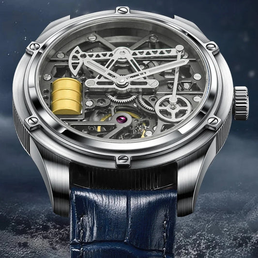 PINDU Watches Oil Pump Design Miyata 8215 Sapphire Mirror Waterproof Luminous Business Men Mechanical Watch