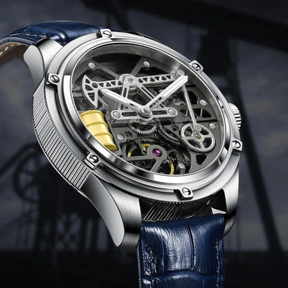 PINDU Watches Oil Pump Design Miyata 8215 Sapphire Mirror Waterproof Luminous Business Men Mechanical Watch