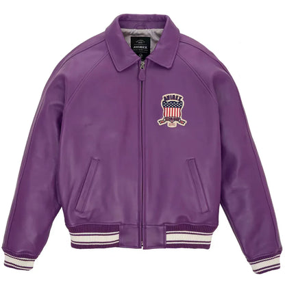 Plus Size Men's Leather Flight Jacket - Casual Sheepskin Coat