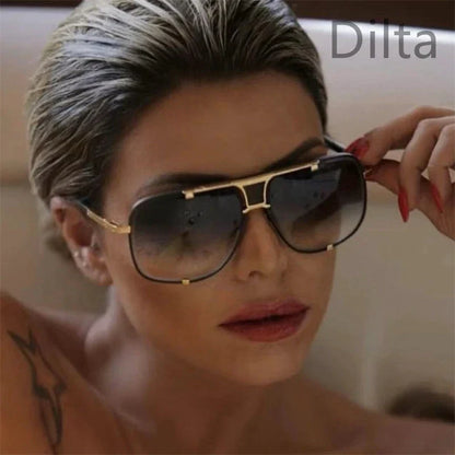 Dilta Mach Five Sqaure Pilot Titanium Fashion Women's Men's Sunglass