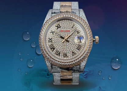 Customized Logo41mm Elegant Men's Sapphire Mirror and Diamond bezel Mechanical Watch