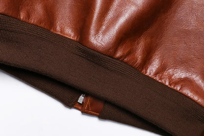 Classical A-2 Natural Cowhide Men's Genuine Leather Jacket