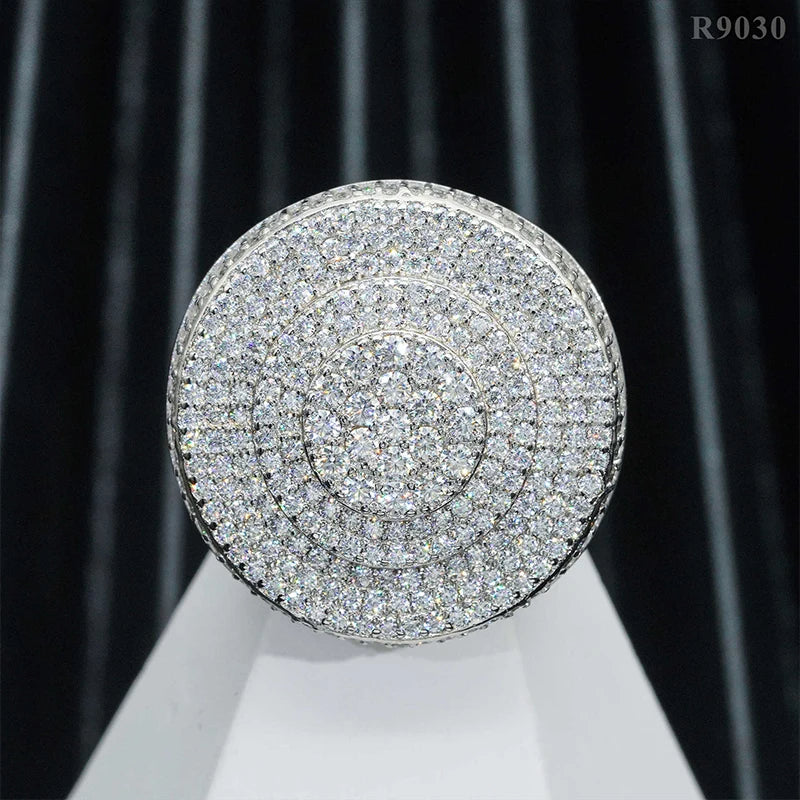 DJMAX Full Moissanite Rings For Men Original 925 Sterling Silver Men and Women's Moissanite Ring