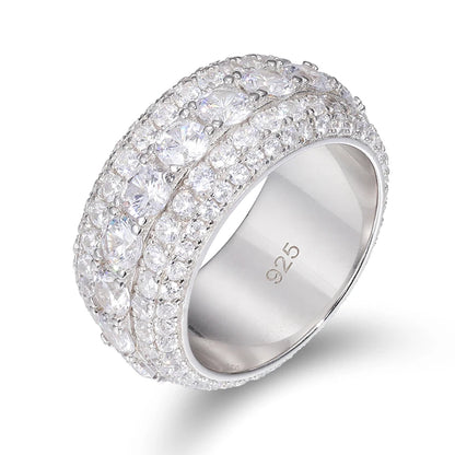 Luxury S925 D VVS Moissanite Iced Out Prong Setting Lion Head Men's Ring
