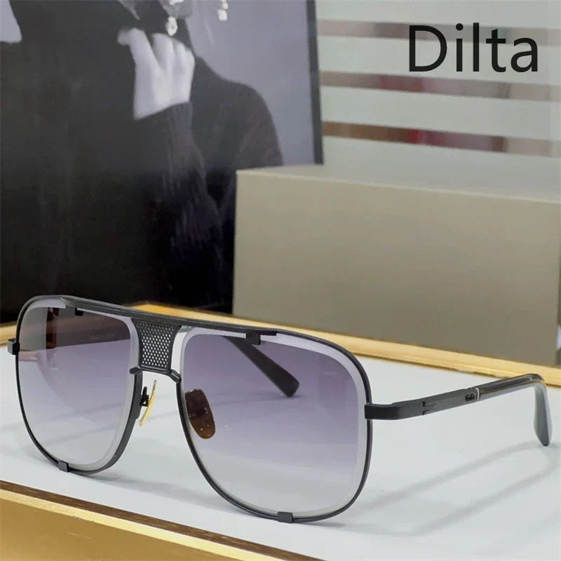 Dilta Mach Five Sqaure Pilot Titanium Fashion Women's Men's Sunglass