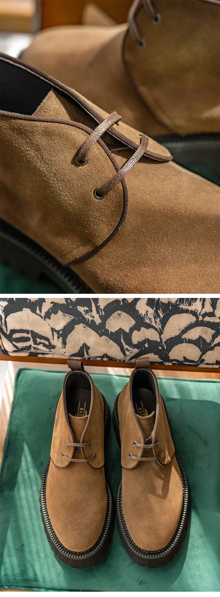 2025 Hanmce Genuine Leather Brohue Ankle Chelsea Boots