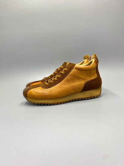 New Senior Fashion Mid Donkey Mouth Trendy Cowhide Forrest Men Sneakers