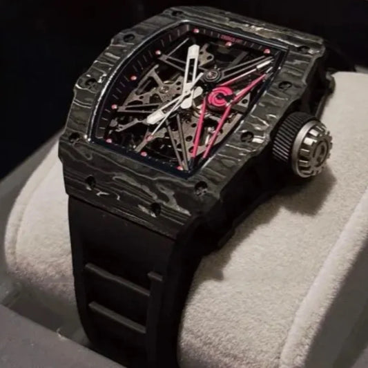 CRONUSART Men Automatic Luxury Tonneau Mechanical Wristwatch