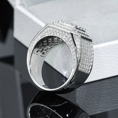 DJMAX Full Moissanite Rings For Men Original 925 Sterling Silver Men and Women's Moissanite Ring