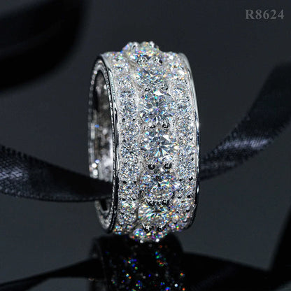 DJMAX Full Moissanite Rings For Men Original 925 Sterling Silver Men and Women's Moissanite Ring