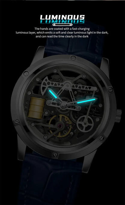 PINDU Watches Oil Pump Design Miyata 8215 Sapphire Mirror Waterproof Luminous Business Men Mechanical Watch