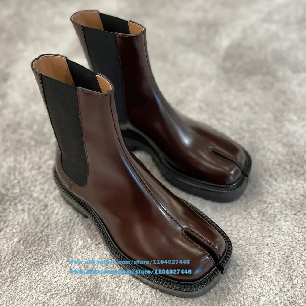 Luxury Thick-soled Tabi Toe Booties Classic Designer Men's Boots