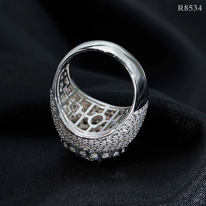 DJMAX Full Moissanite Rings For Men Original 925 Sterling Silver Men and Women's Moissanite Ring