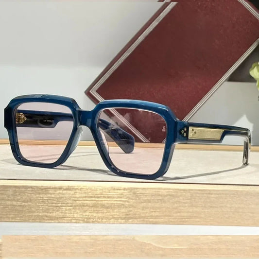 Super Handmade Luxury Japanese Top Quality Fashion Classical Retro Square Large Frame Outdoor UV400 Sunglasses