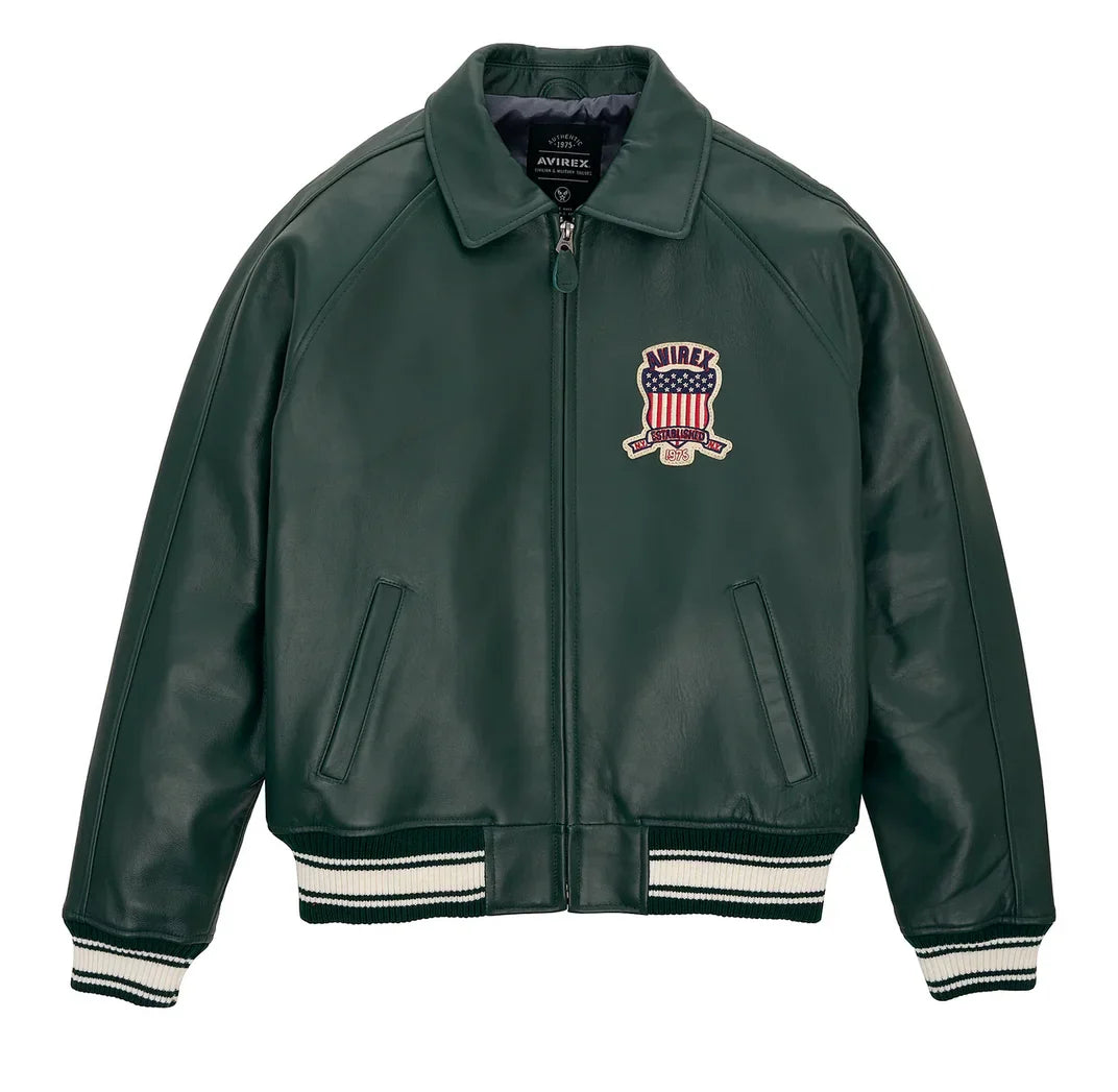Fat plus size casual sports leather flight suit jacket men's European and American lapel sheepskin tops