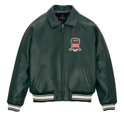 Fat plus size casual sports leather flight suit jacket men's European and American lapel sheepskin tops