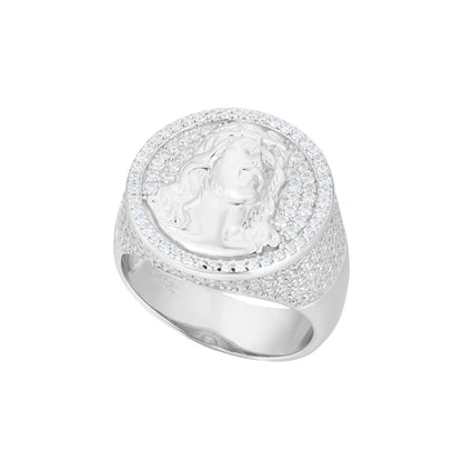 Luxury S925 D VVS Moissanite Iced Out Prong Setting Lion Head Men's Ring