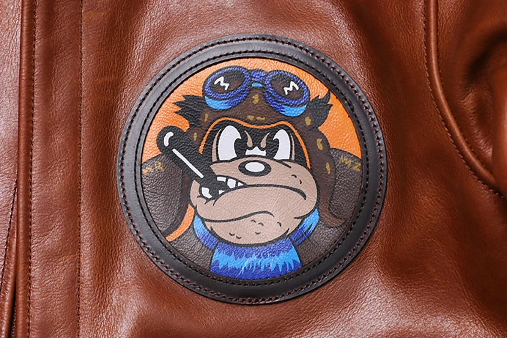 Classical A-2 Natural Cowhide Men's Genuine Leather Jacket