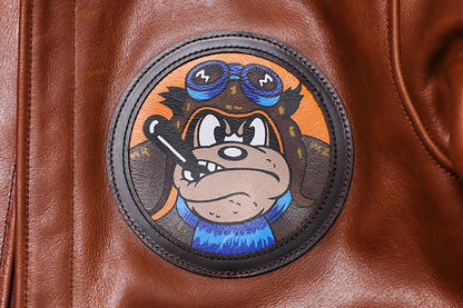 Classical A-2 Natural Cowhide Men's Genuine Leather Jacket