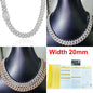 Diamond Hip Hop Jewelry VVS1 Stone Shiny 2row 3row Unisex 925 Sterling Silver Necklace Moissanite Chain