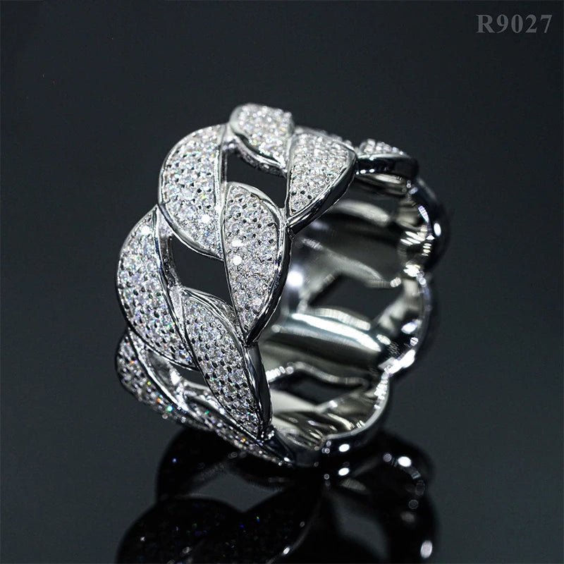 DJMAX Full Moissanite Rings For Men Original 925 Sterling Silver Men and Women's Moissanite Ring