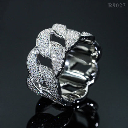 DJMAX Full Moissanite Rings For Men Original 925 Sterling Silver Men and Women's Moissanite Ring