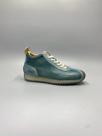 New Senior Fashion Mid Donkey Mouth Trendy Cowhide Forrest Men Sneakers