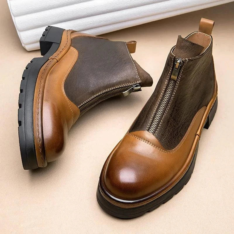Luxury Ankle British Style Black Wedding Leather Boots