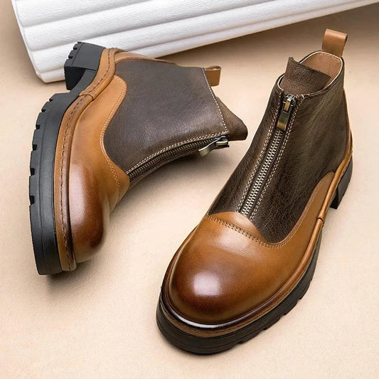 Luxury Ankle British Style Black Wedding Leather Boots