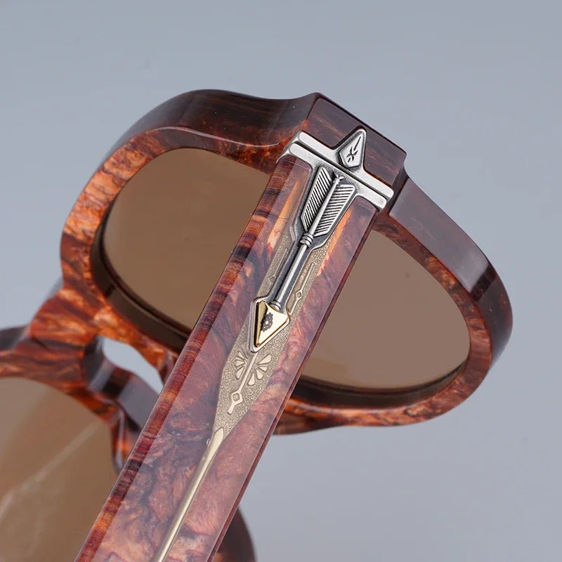 JMM Acetate Designer Red Cloud High Quality Uv400 Fashion Men Handmade Oval Sunglasses