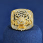 Luxury S925 D VVS Moissanite Iced Out Prong Setting Lion Head Men's Ring