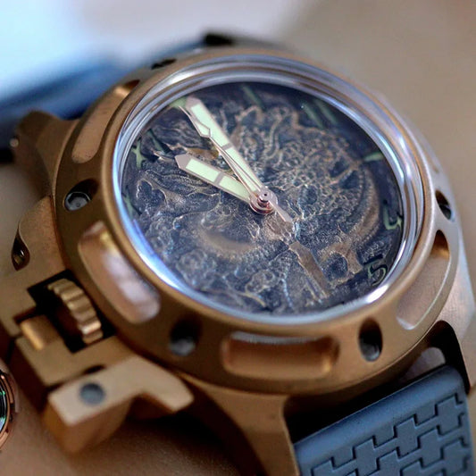 SIDAXIN Men Automatic 43mm Titanium / Bronze Mechanical Wristwatch Dive 200M Waterproof BGW-9 Luminous PT5000 Crown Guard